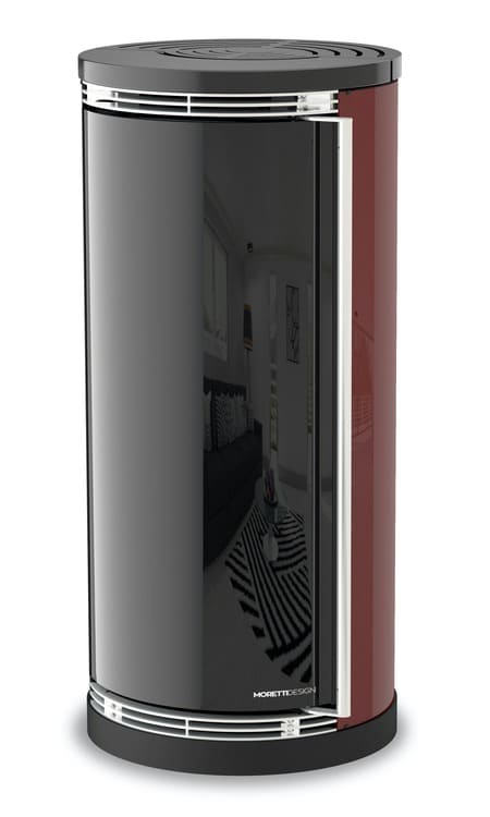 Moretti design modèle ergonomique couleur bordeau poele granule rt 2012
