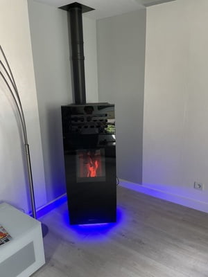 poêle Moretti dream couleur noir installer à Aix les Milles